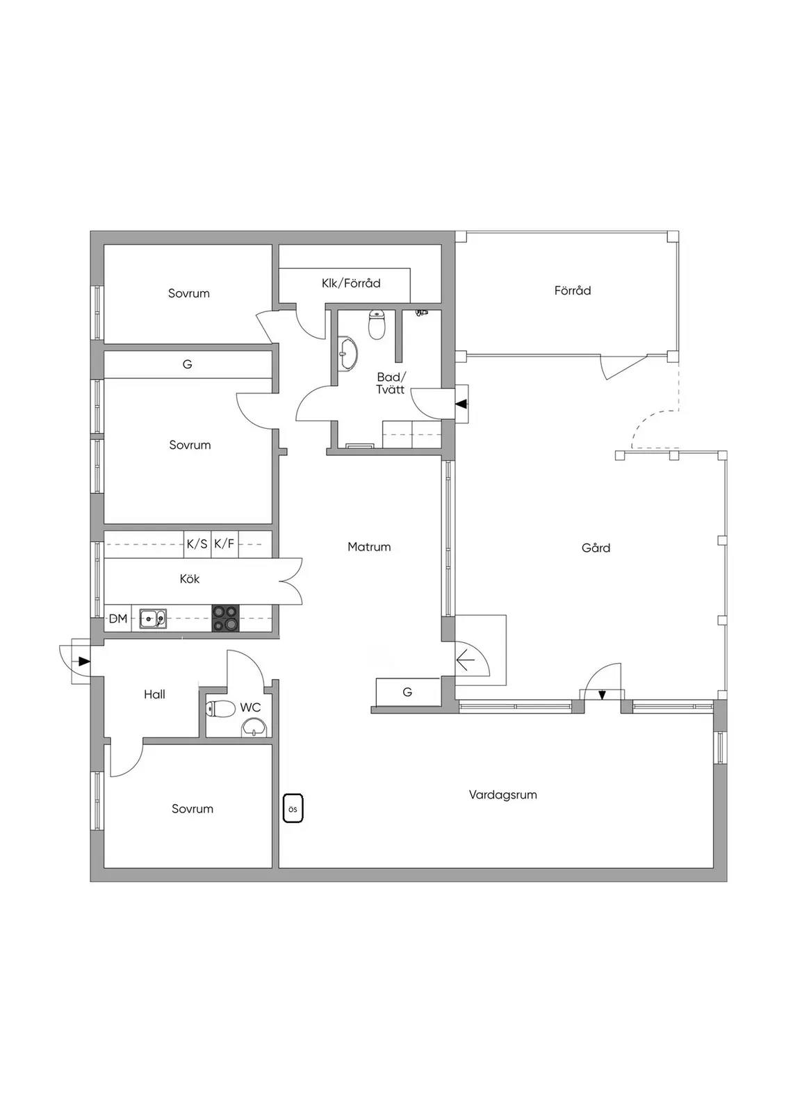 Floor plan for Spånga kyrkväg