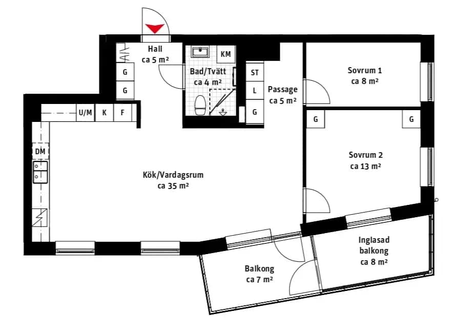 Floor plan for Triangelgatan 6