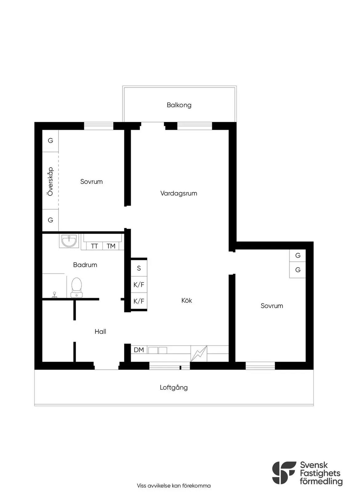 Floor plan for Värngatan 6J