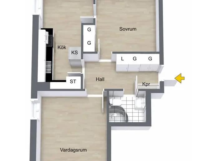 Planritning för Regngatan 9