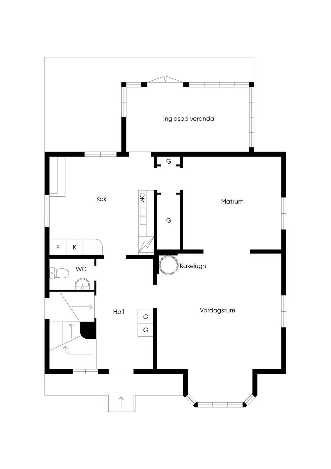 Planritning för Hotellvägen 12