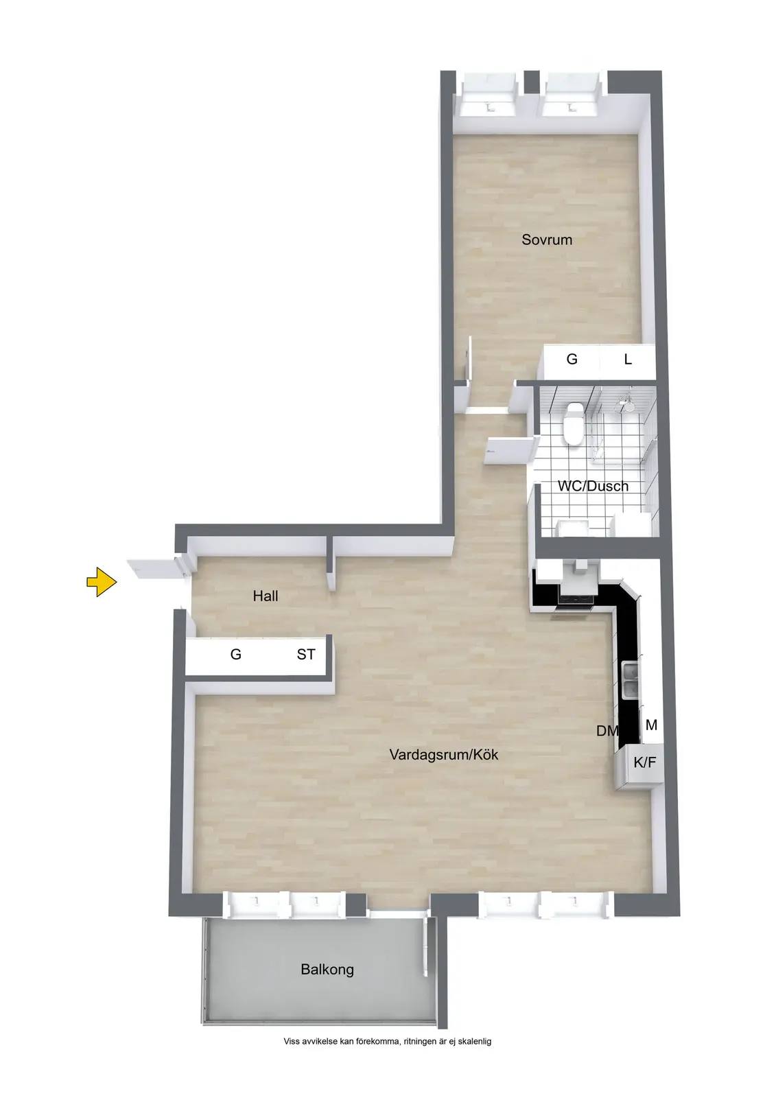 Planritning för Råbyvägen 53E