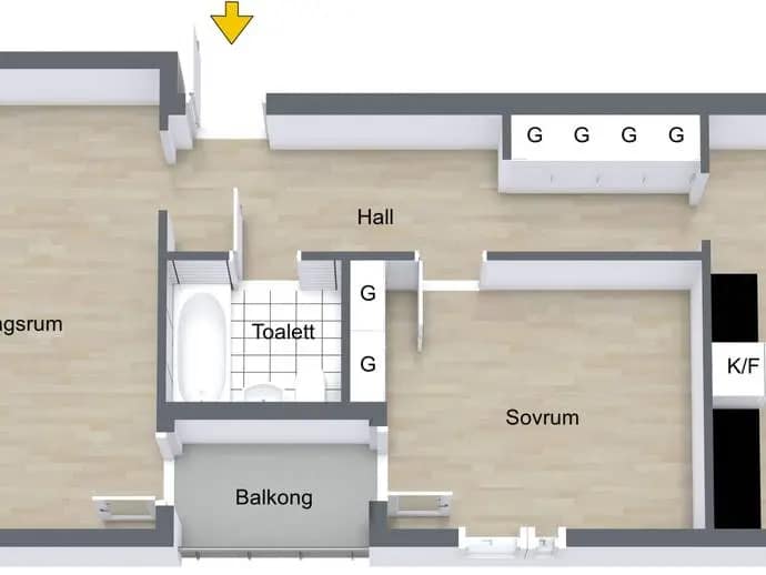 Planritning för Verkmästargatan 5C