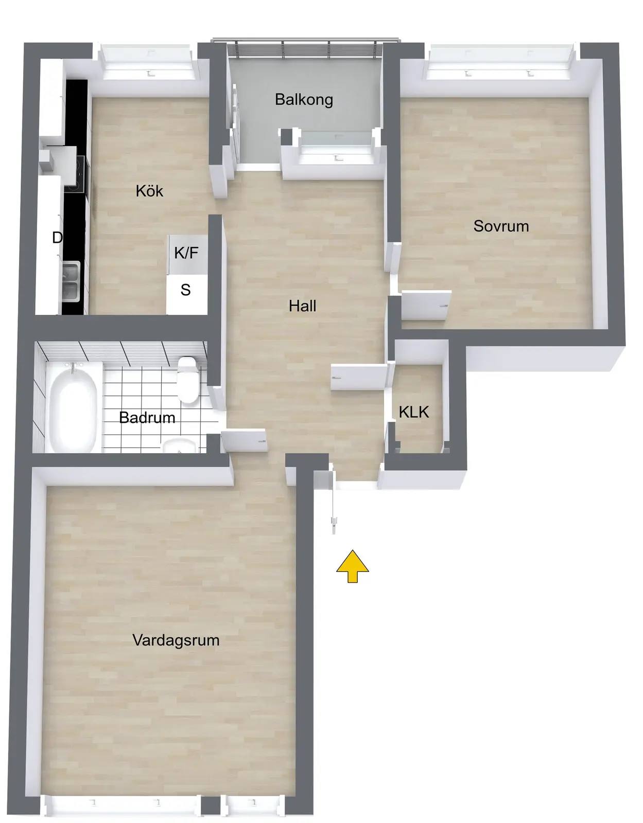 Planritning för Tunagatan 32C