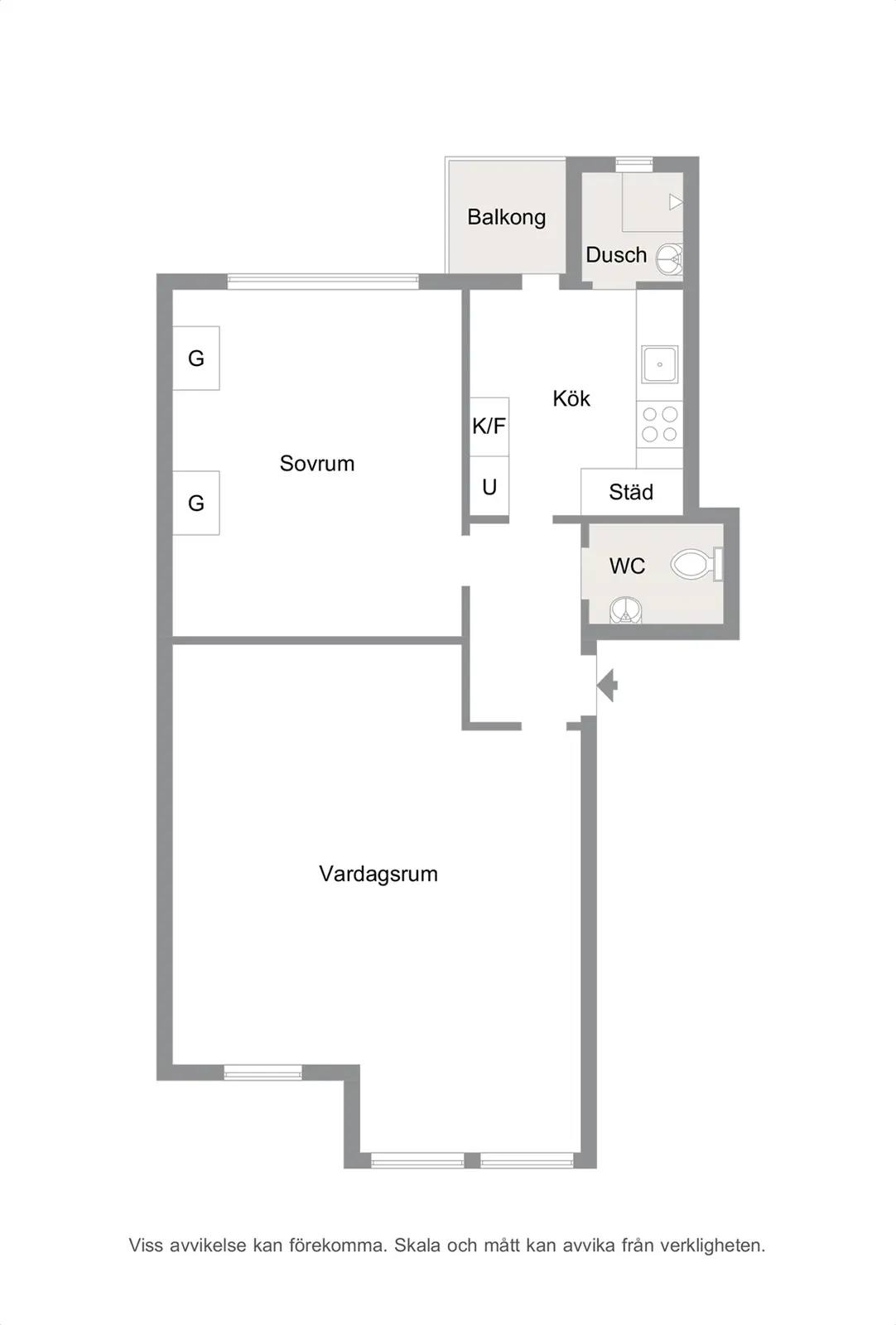 Floor plan for Sandbackegatan 5B