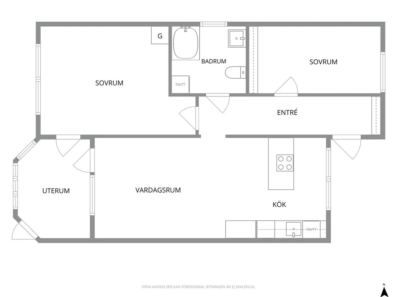 Floor plan for Sockengatan 18B