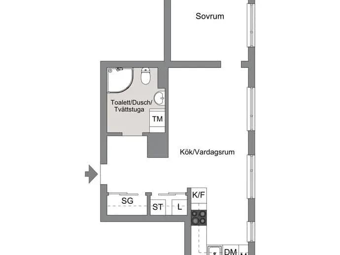 Planritning för Fridensborgsvägen 159, vån 5 av 5