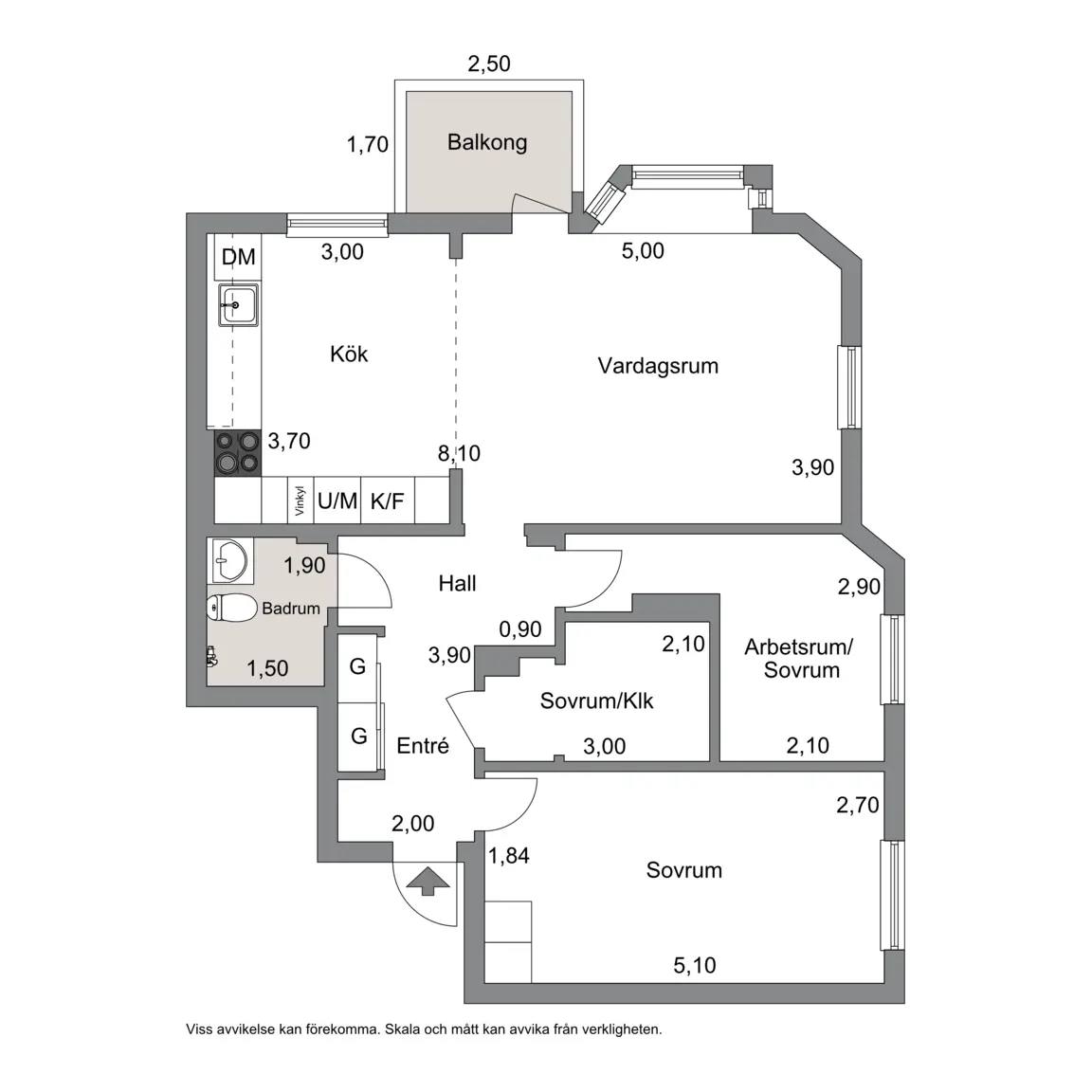 Floor plan for Tollstorpsgatan 7