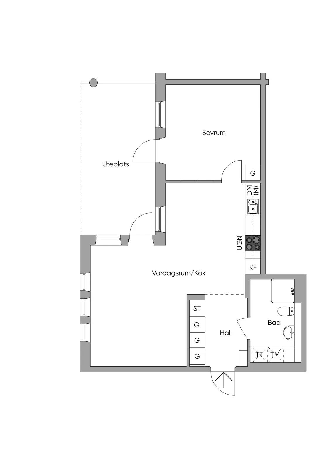 Planritning för Dalarövägen 19