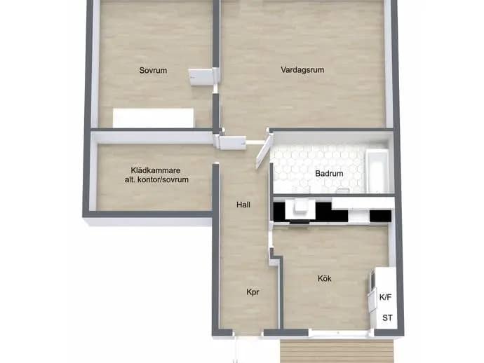 Planritning för Valthornsvägen 48