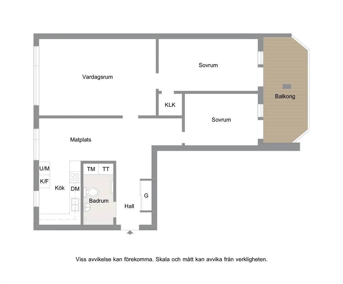 Planritning för Slättängsgatan 31B