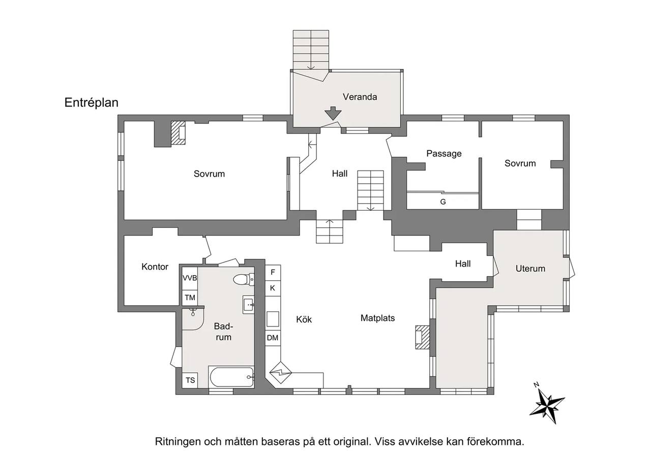 Planritning för Gamla landsvägen 93