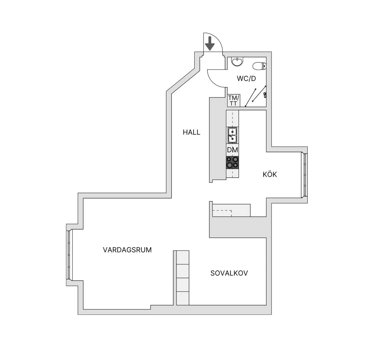 Planritning för S:t Larsgatan 31A