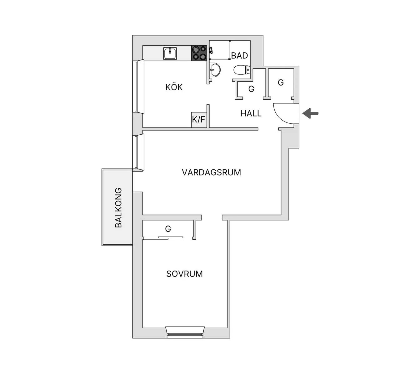 Floor plan for Ellstorpsgatan 3E