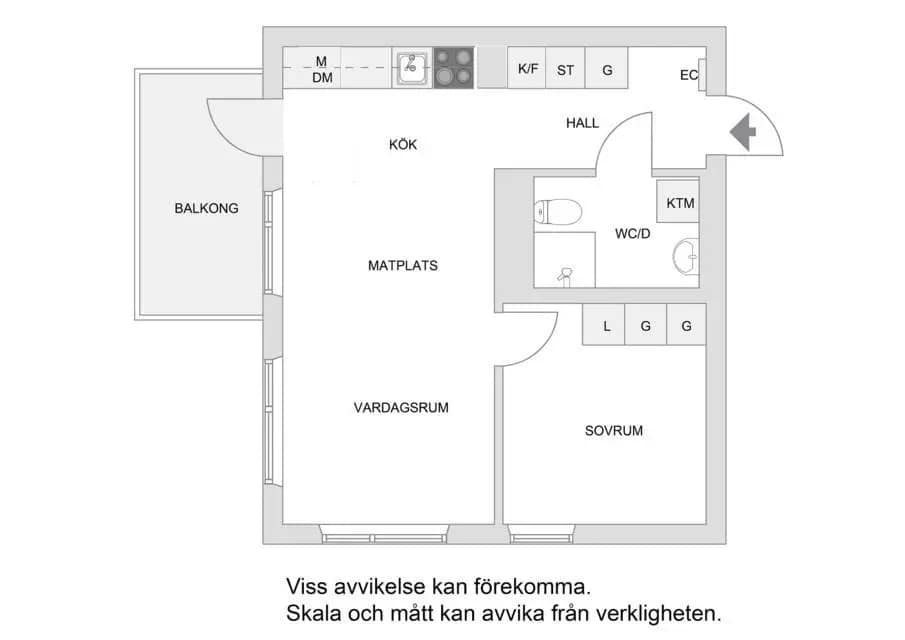 Planritning för Enspännargatan 12A