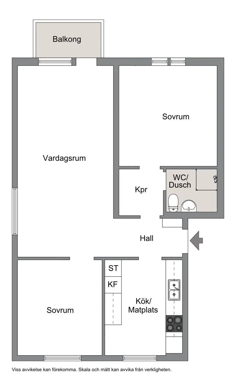 Floor plan for Djupegatan 37A