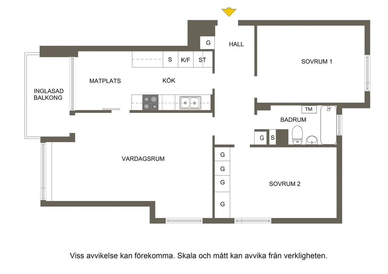 Planritning för Emaljvägen 18, våning 9/9