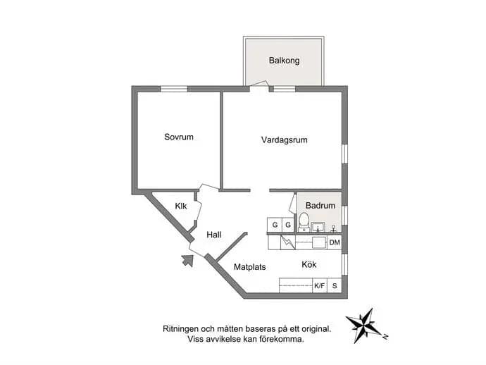 Floor plan for Risings väg 15A