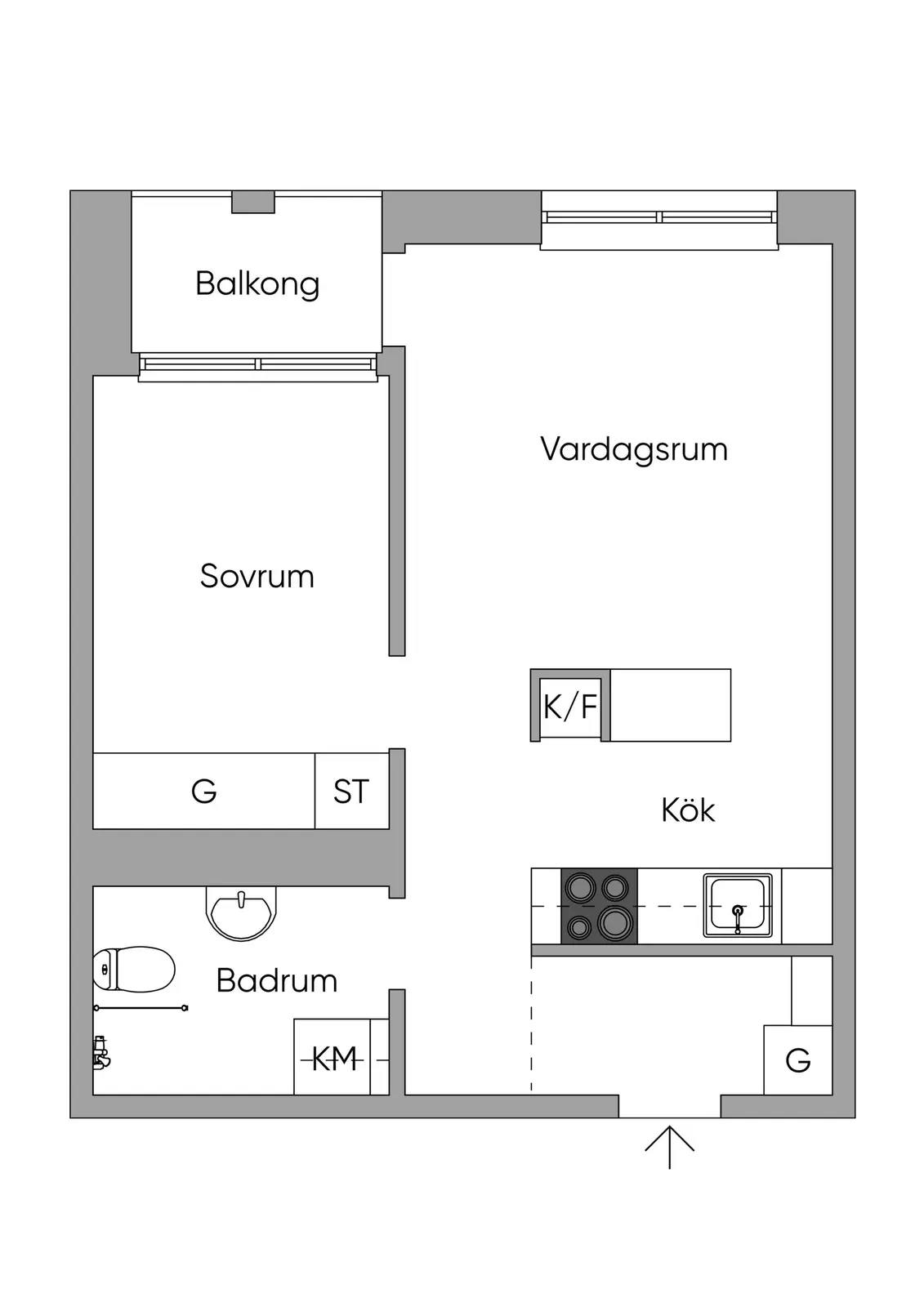 Planritning för Prästgårdsgatan 2