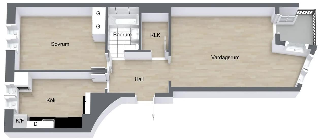 Planritning för Luthagsesplanaden 15A