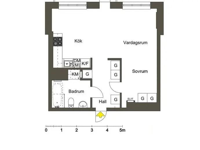 Planritning för Garvis carlssons gata 22