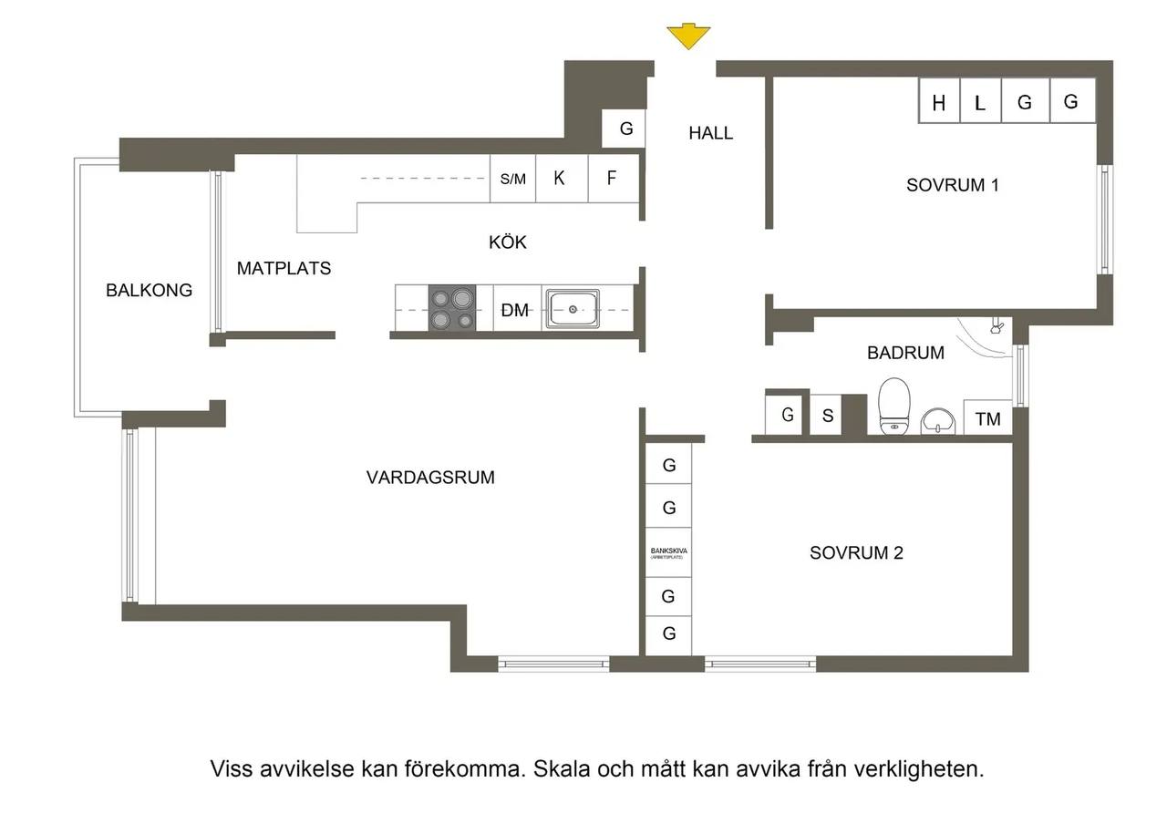 Planritning för Emaljvägen 18