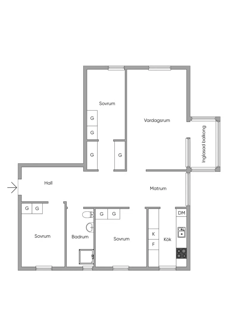 Lägenhet, 4 rum, 90 m² i Borlänge
