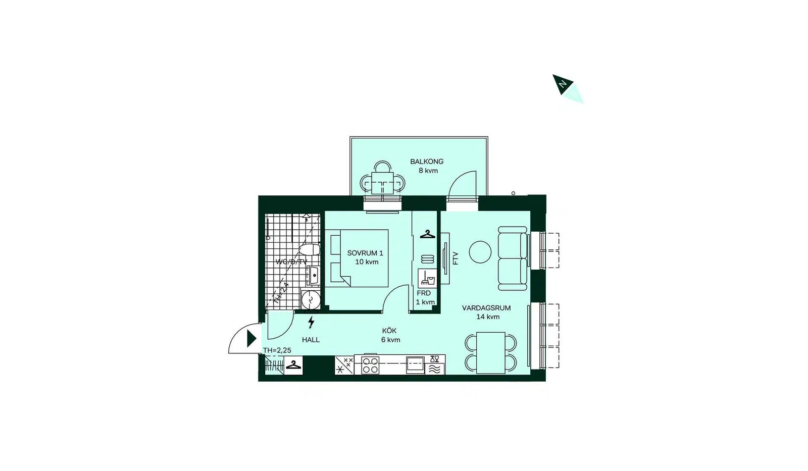 Lägenhet, Lilla Regementsvägen 51. Bild 1 av 1