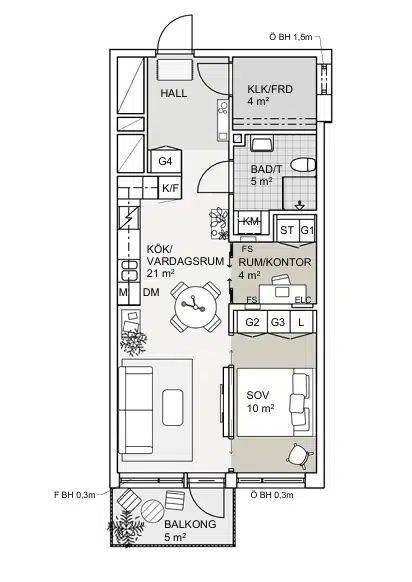 Lägenhet, 3 rum, 80 m²