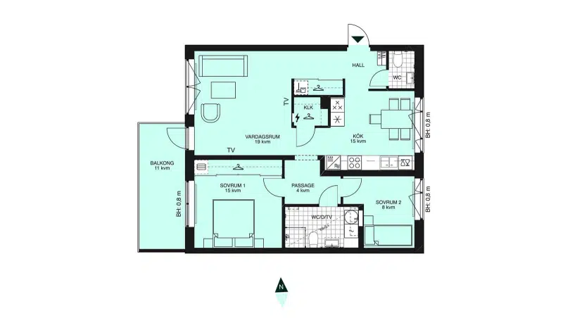 Apartment, 3 rooms, 81 m²
