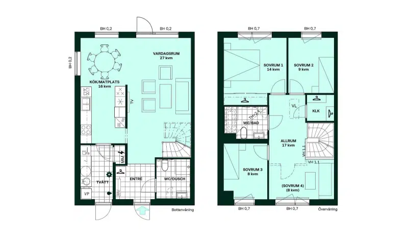 Semi-detached/terraced, 5 rooms, 122 m²