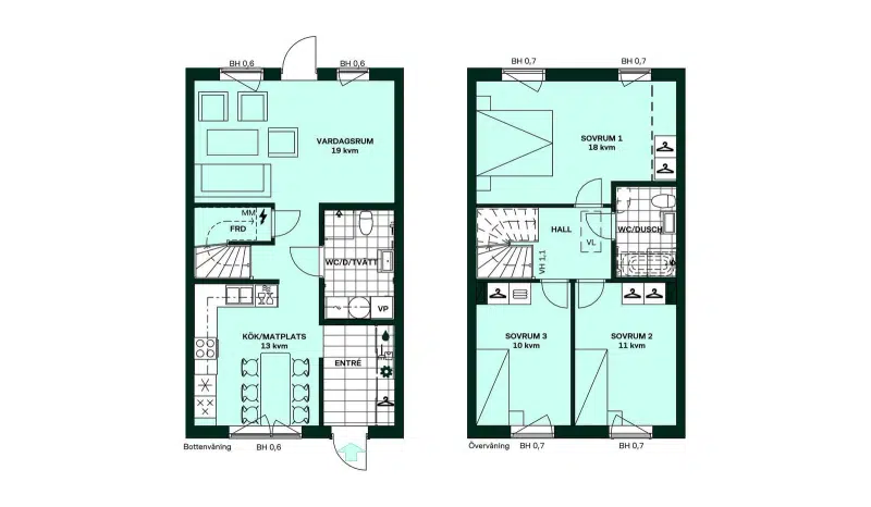 Semi-detached/terraced, 4 rooms, 104 m²