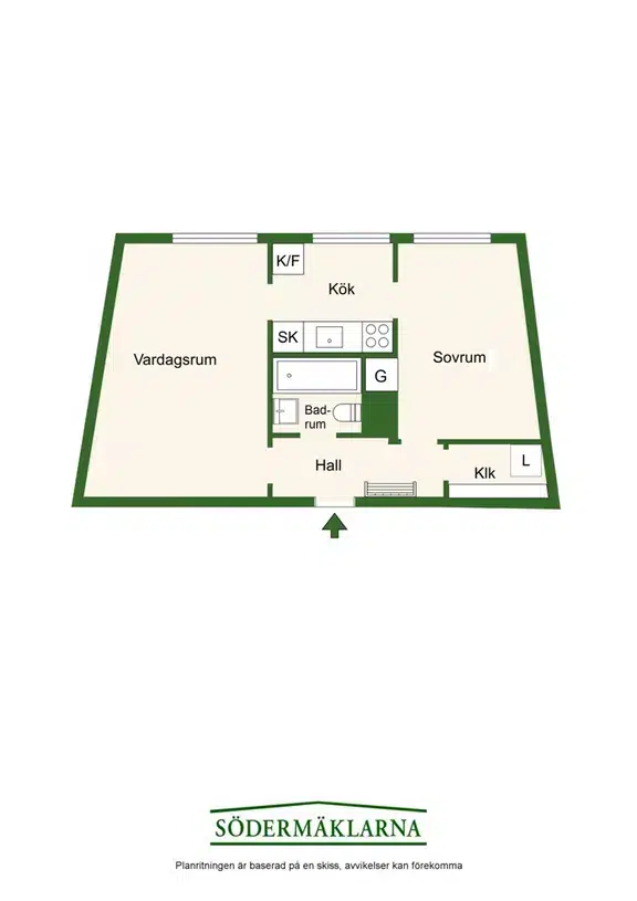 Lägenhet, 2 rum, 73 m² i Båstad