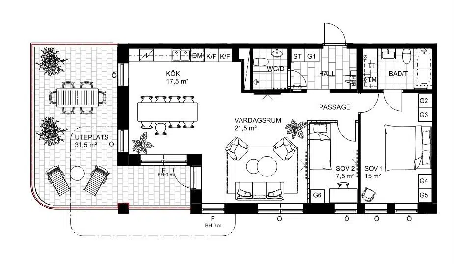 Apartment, Måsvägen 40. Photo 1 of 1