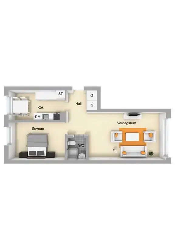 Apartment, 2 rooms, 63 m² in Örebro