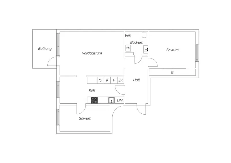 Apartment, 3 rooms, 73 m² in Gävle