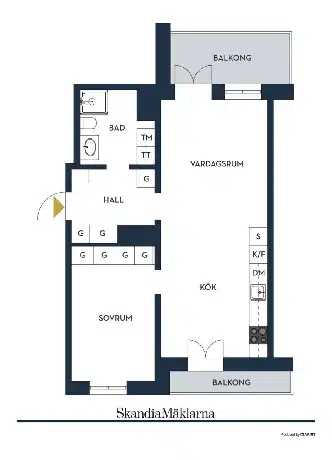 Apartment, 2 rooms, 54 m² in Järfälla