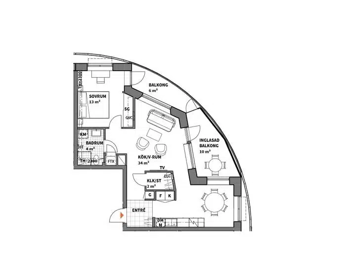 Apartment, 3 rooms, 72 m²