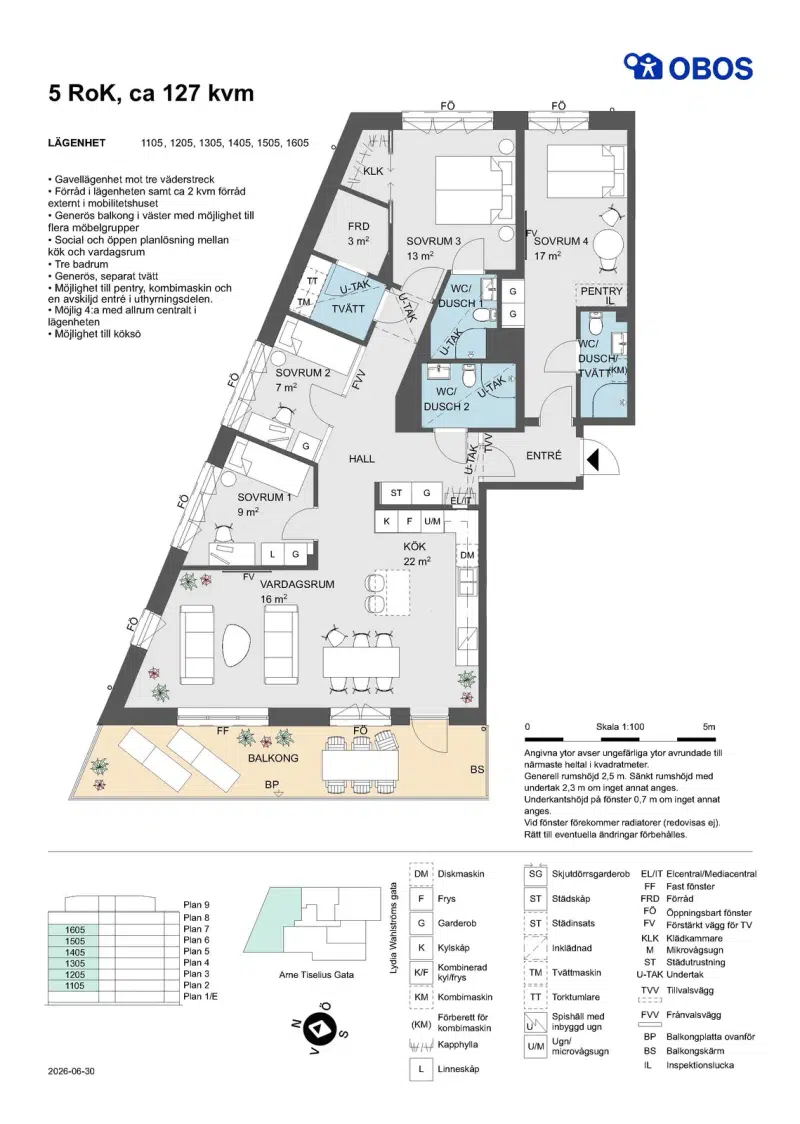 Apartment, 2 rooms, 55 m² in Uppsala