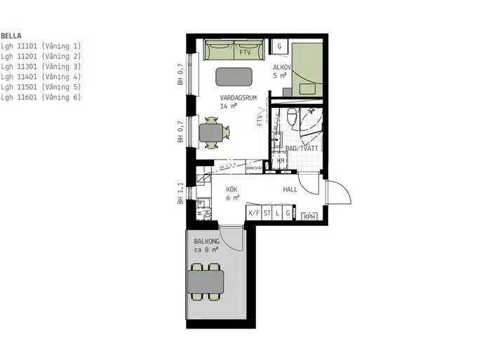 Apartment, 4 rooms, 87 m² in Stockholms