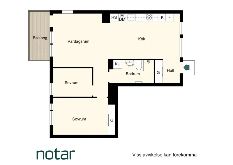 Lägenhet, 3 rum, 76 m² i Solna