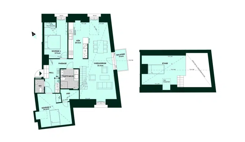 Apartment, 3 rooms, 119 m² in Uppsala