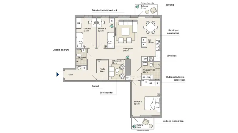 Apartment, 4,5 rooms, 117 m² in Riks