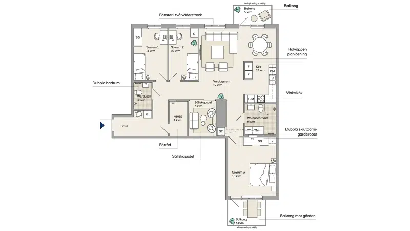 Apartment, 4,5 rooms, 117 m² in Riks