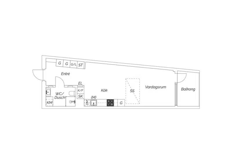 Apartment, 1 room, 37 m² in Stockholm