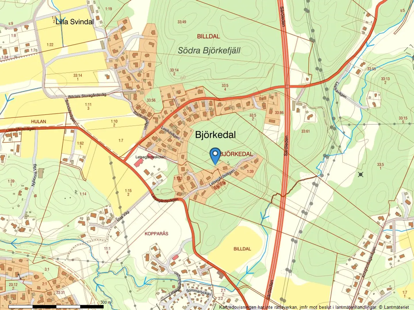 Tomt / mark, Letsegårdsstigen, Billdal. Bild 1 av 6