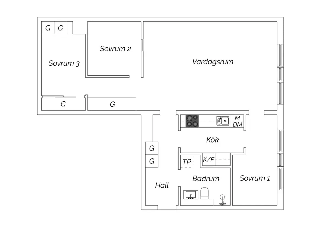 Apartment, Aktergatan 9, Stockholm. Photo 1 of 19