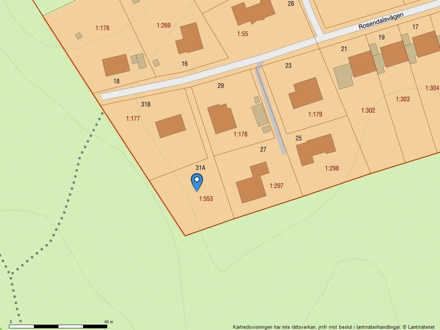 Tomt / mark, Rosendalsvägen 31A, Botkyrka. Bild 1 av 1